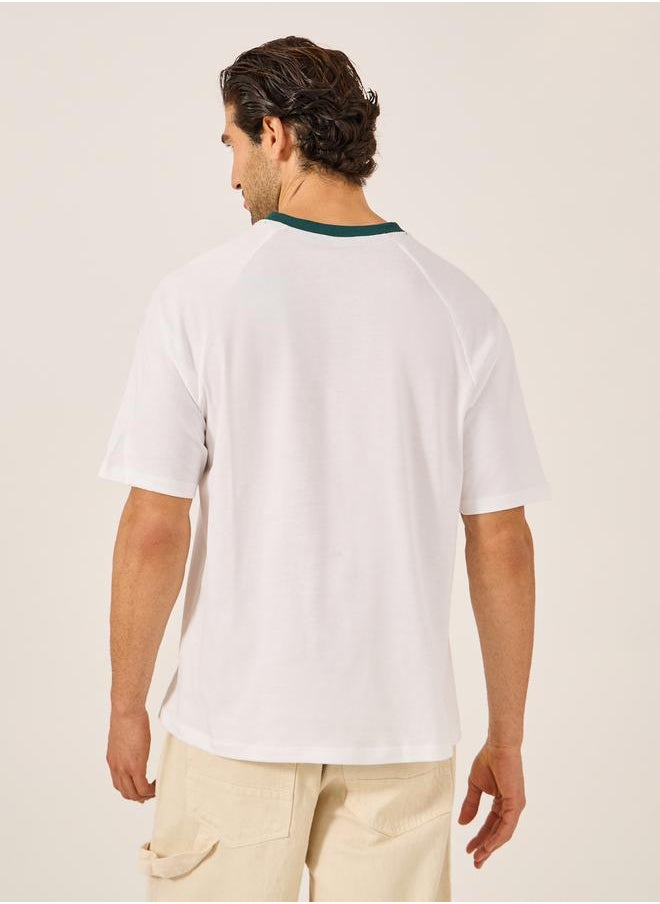 Printed Raglan Sleeves Oversized T-Shirt