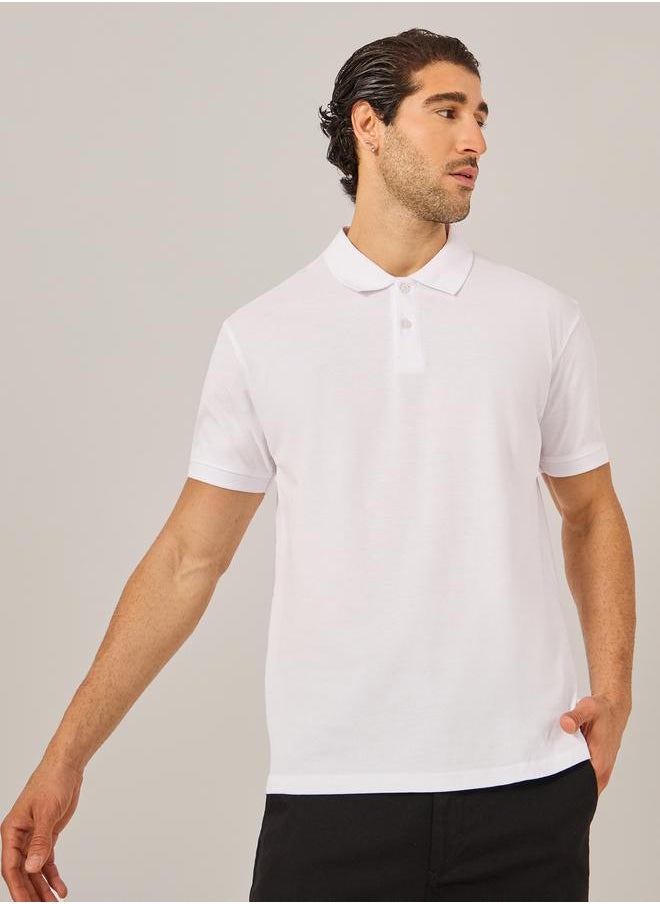 Solid Short Sleeve Pique Relaxed Fit Polo