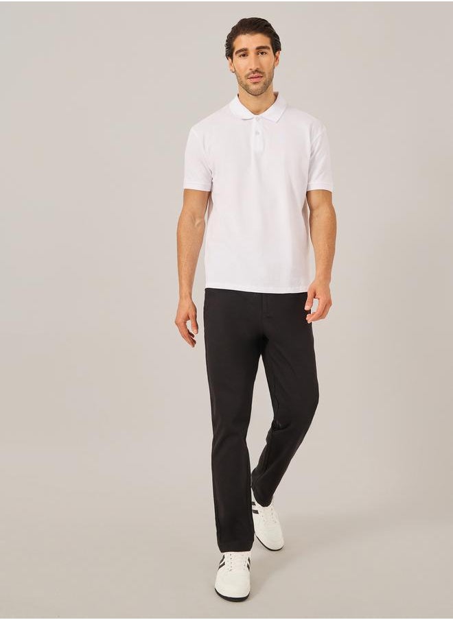 Solid Short Sleeve Pique Relaxed Fit Polo