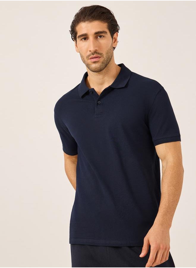 Solid Short Sleeve Pique Relaxed Fit Polo