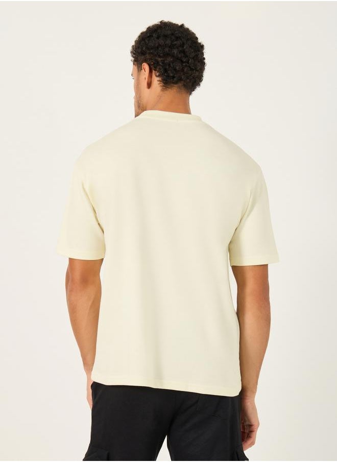 Solid Oversized Terry Crew Neck T-Shirt