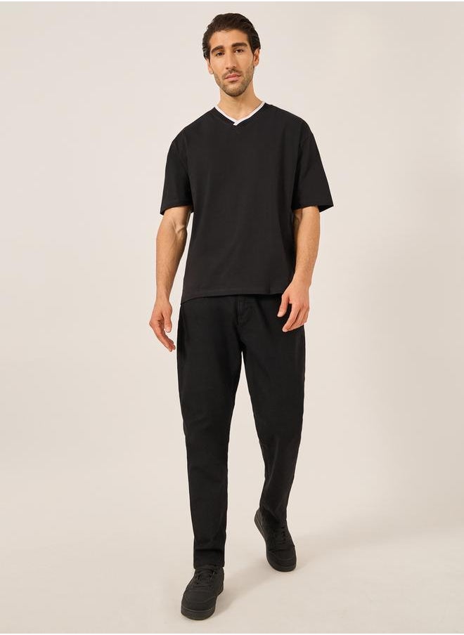 Tipped V Neck Jersey Regular Fit T-Shirt