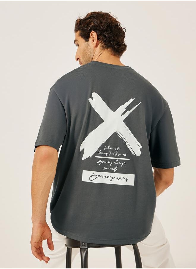 Back Graphic Print Oversized T-Shirt
