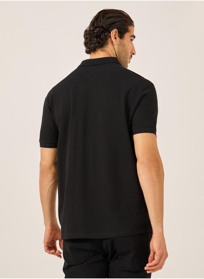 Solid Short Sleeve Pique Relaxed Fit Polo