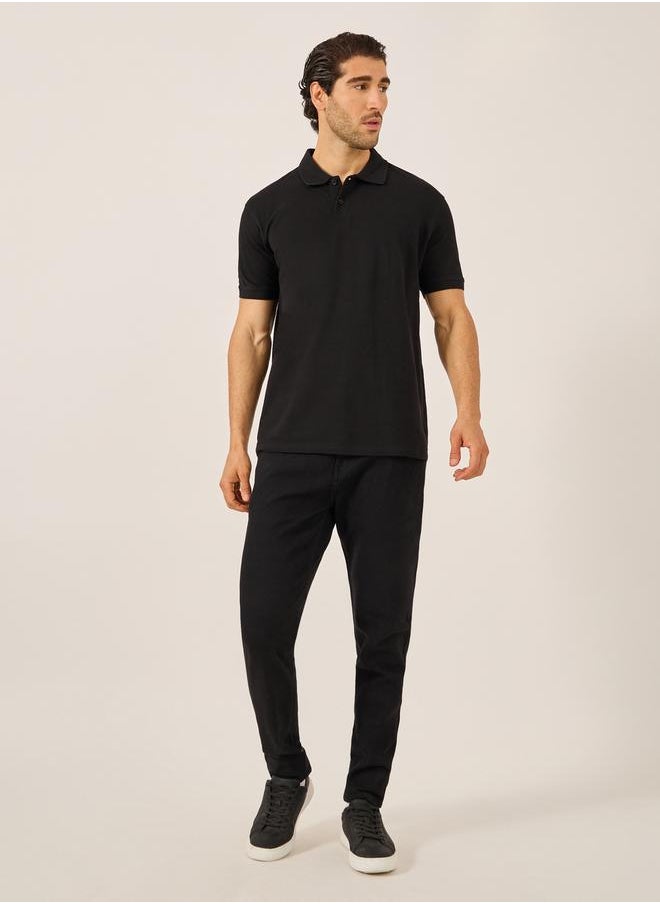 Solid Short Sleeve Pique Relaxed Fit Polo