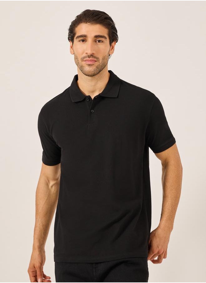 Solid Short Sleeve Pique Relaxed Fit Polo