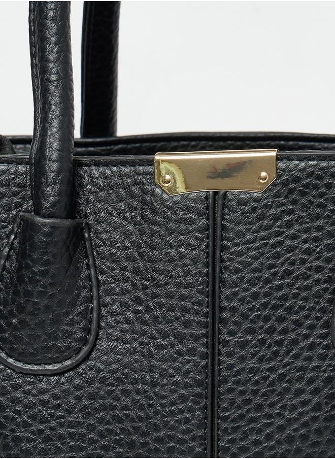 Pebble Textured Handbag with Purse Set