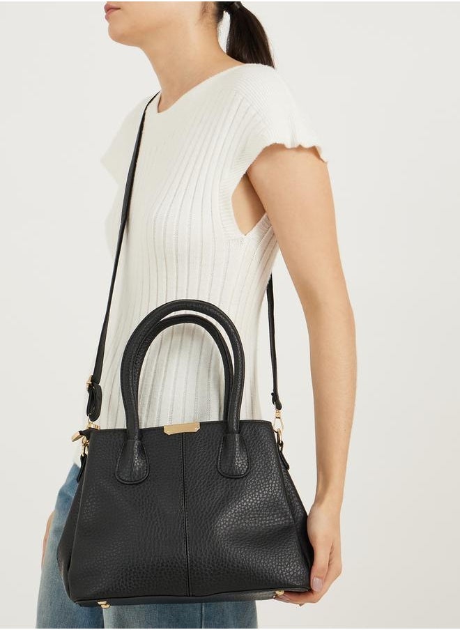 Pebble Textured Handbag with Purse Set