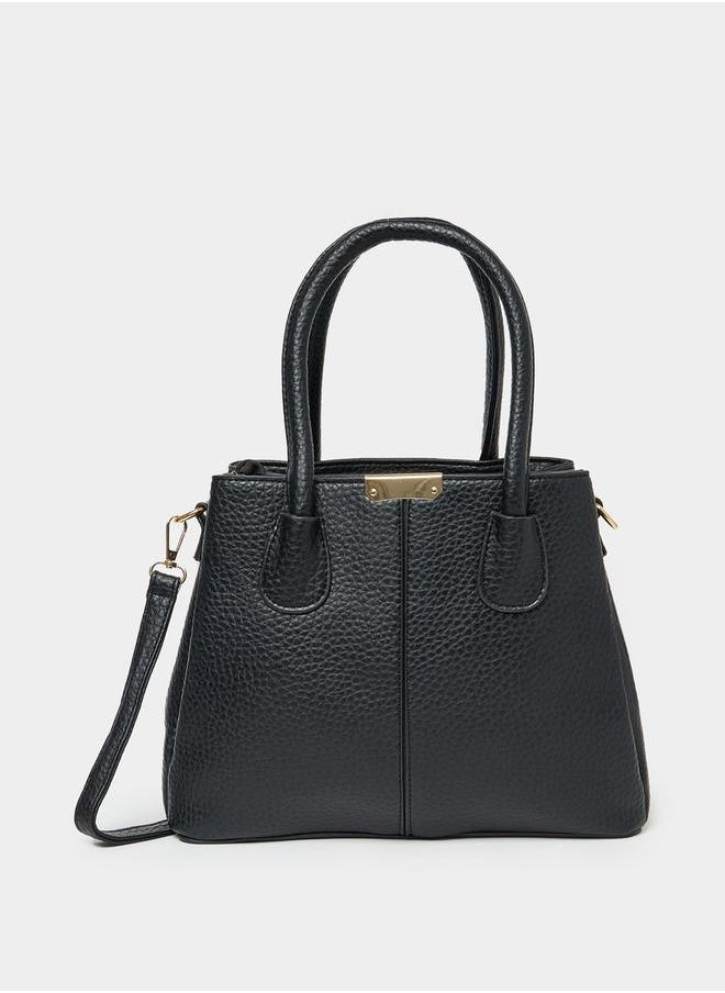 Pebble Textured Handbag with Purse Set