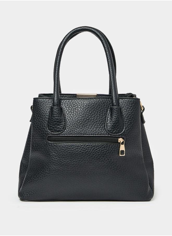 Pebble Textured Handbag with Purse Set