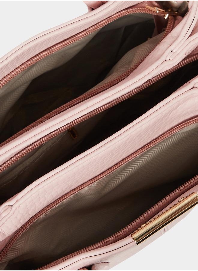 Pebble Textured Handbag with Dual Handle
