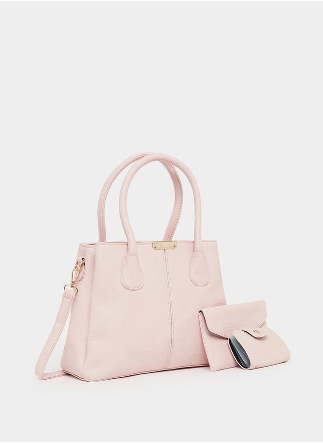 Pebble Textured Handbag with Dual Handle