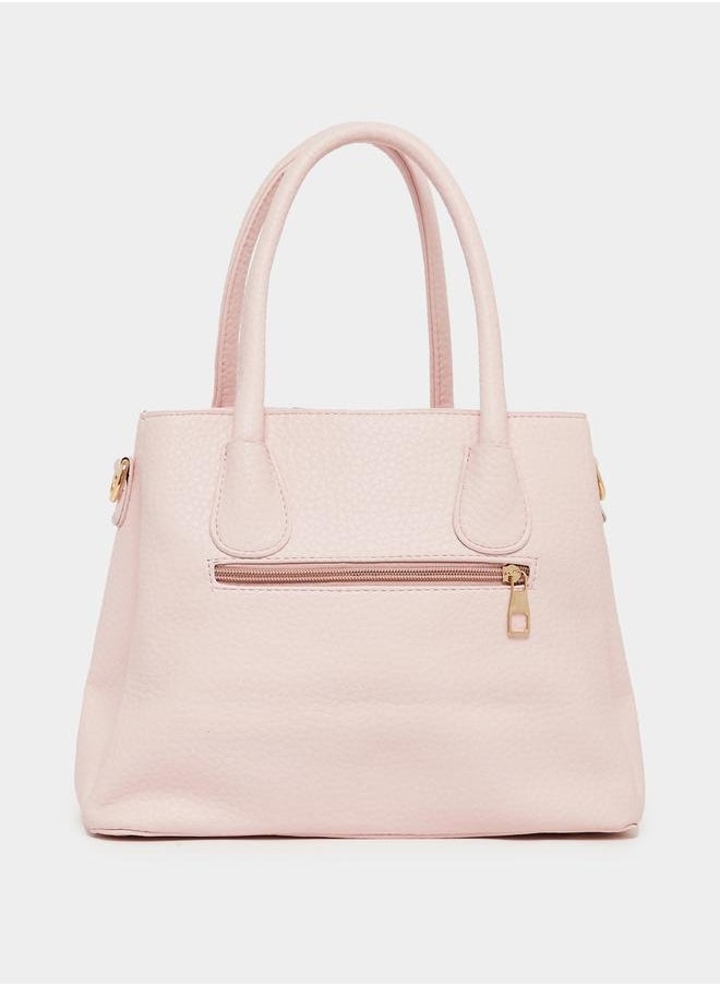 Pebble Textured Handbag with Dual Handle