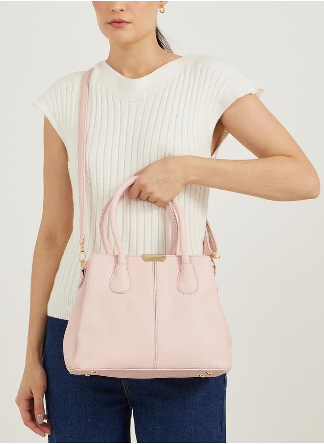 Pebble Textured Handbag with Dual Handle