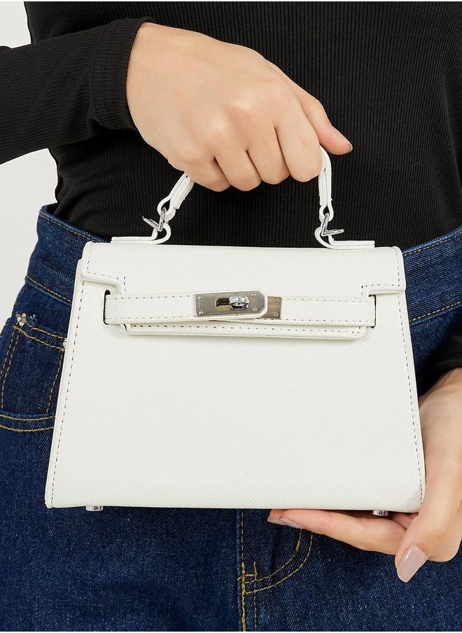 Twisted Lock Handbag with Detachable Strap