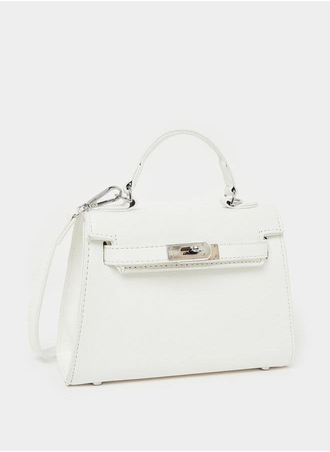 Twisted Lock Handbag with Detachable Strap