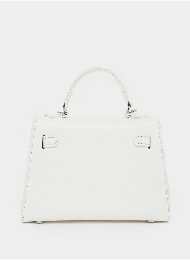 Twisted Lock Handbag with Detachable Strap