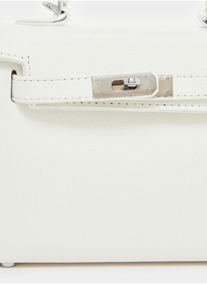 Twisted Lock Handbag with Detachable Strap