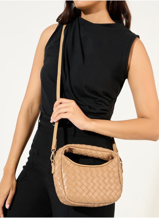 Braided Design Handbag with Adjustable Strap