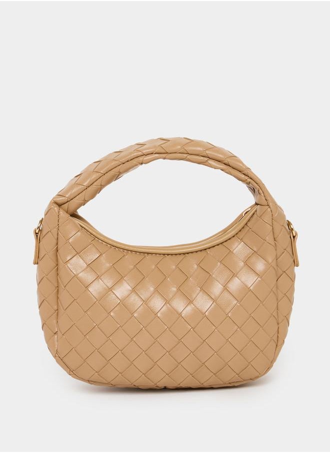 Braided Design Handbag with Adjustable Strap