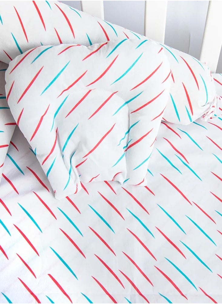 Yellow Doodle Cot Bedsheet Set - Doodle Rain