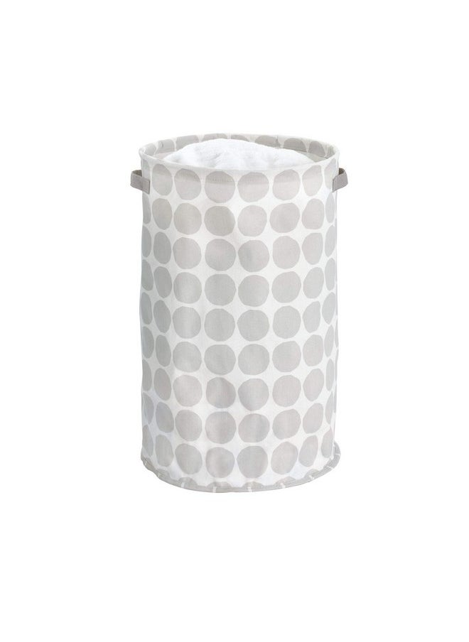 iDesign Dot Fabric Round Storage Bin, Basket Container Mini Hamper with Dual Side Handles for Closet, Bedroom, Laundry, Clothing, Toys, Nursery - Gray