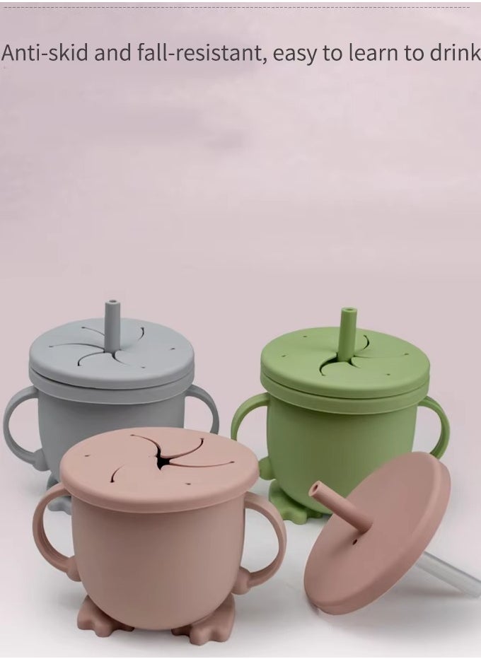 10 pieces Baby silicone feeding set/ Children's Cutlery & tableware set/ Portable, Travel friendly/ Non-toxic Food Grade Silicone/ Baby Feeding Set/ Safe & Reusable Utensils for toddlers and kids (10 Pieces/ Compartment Plate, Bowl, Short Fork & Spoon, Water Cup, Bib, Long Fork & Spoon, Fruit Feeder, toothbrush)/ Pink