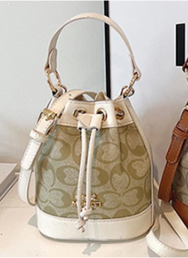 Printed Bucket Bag with Drawstring
