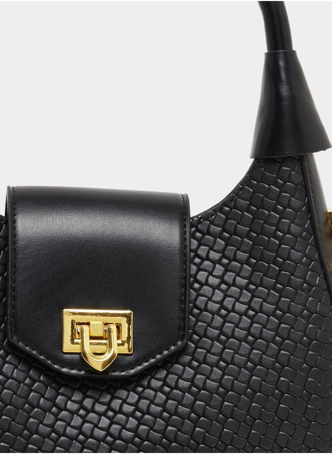 Textured Handbags with Chain Strap