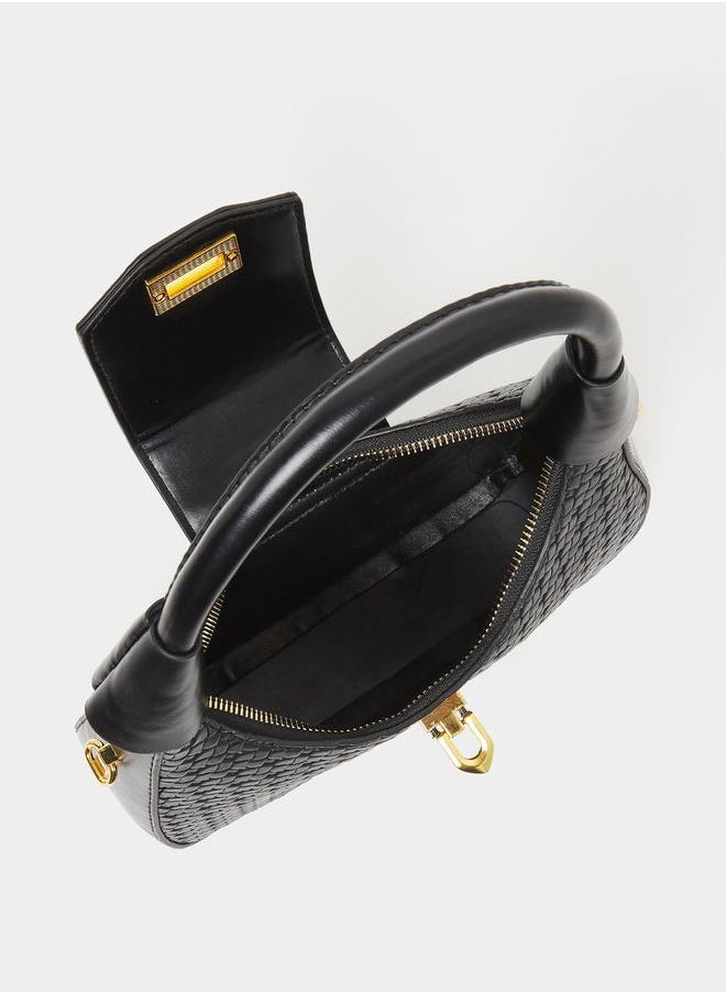 Textured Handbags with Chain Strap
