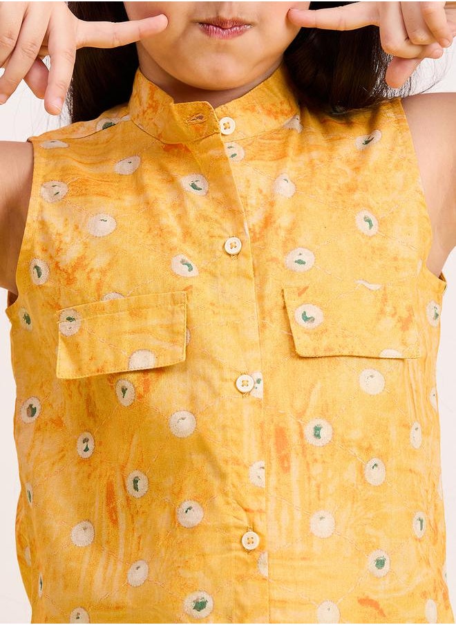 Floral Printed Collared Shirt Dress with Pockets by Styli