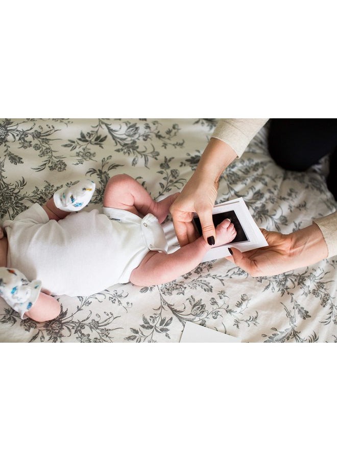 Pearhead Babyprints Newborn Handprint and Footprint Photo Frame Kit with Included Clean-Touch Ink Pad, Gender-Neutral Baby Keepsake, Baby Nursery Décor, White