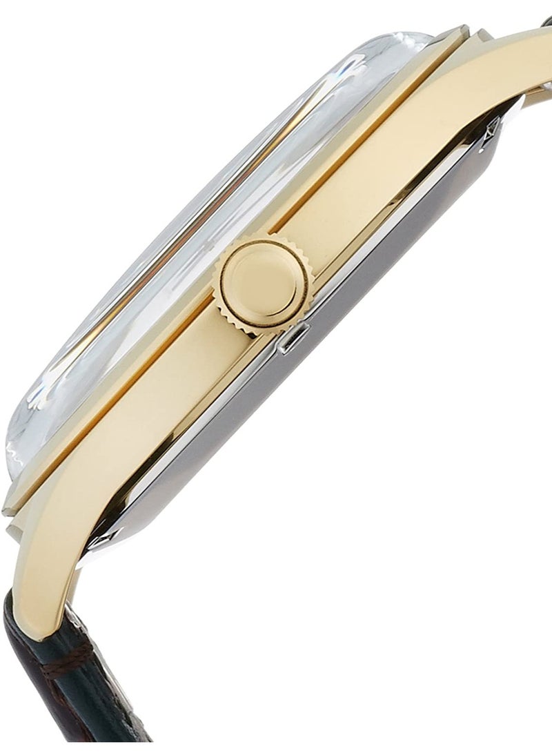 Men's Bambino Version IV Japanese Automatic Stainless Steel and Leather Dress Watch