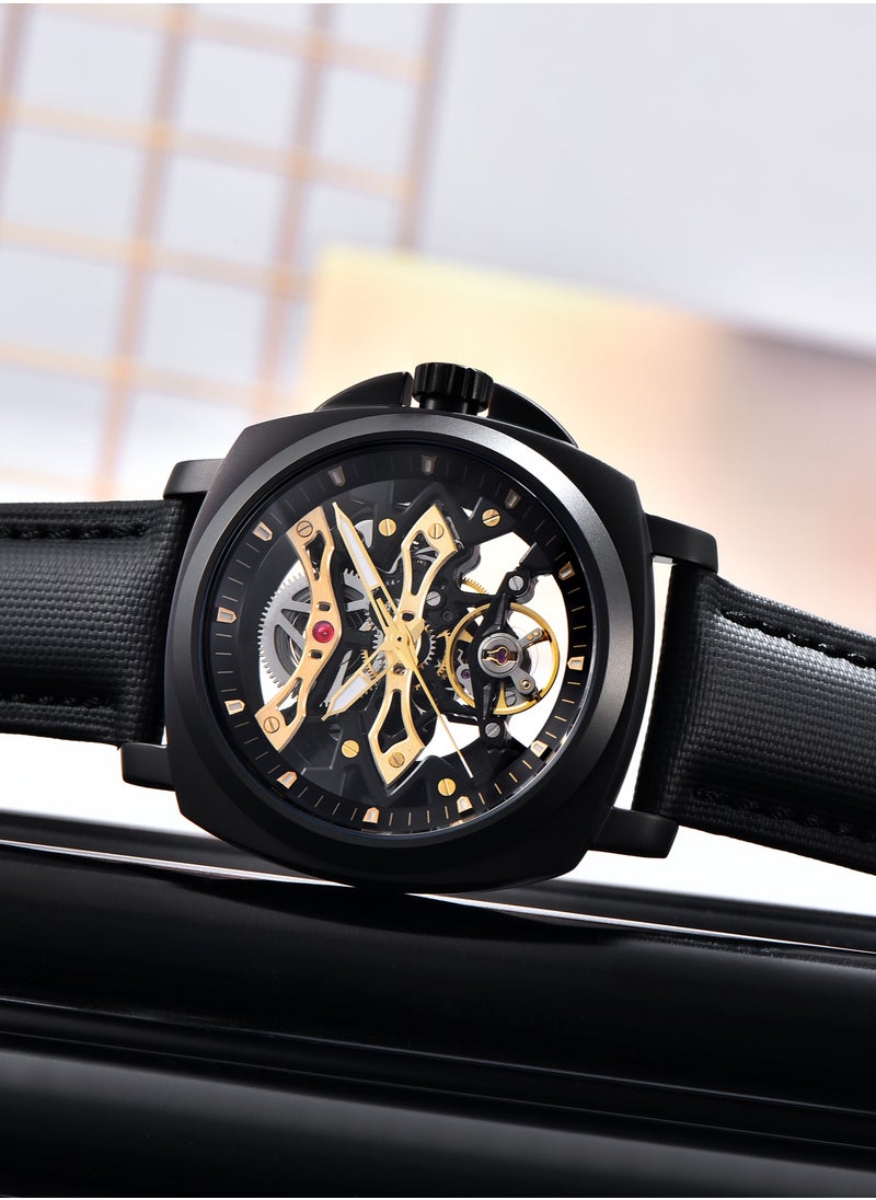 Automatic Mechanical Men's Watches, Hollow Dial Design, Luminous Hands, Waterproof, Nylon Strap, Fashionable And Versatile, PD-YS017