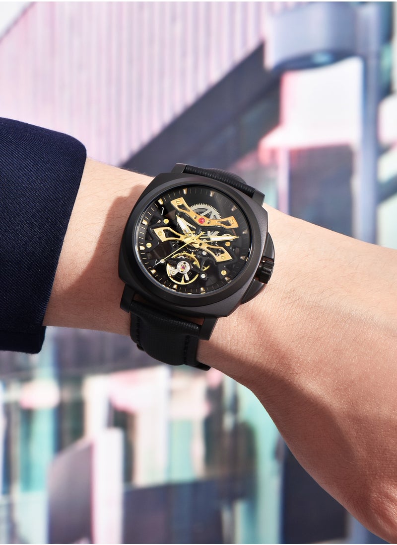 Automatic Mechanical Men's Watches, Hollow Dial Design, Luminous Hands, Waterproof, Nylon Strap, Fashionable And Versatile, PD-YS017