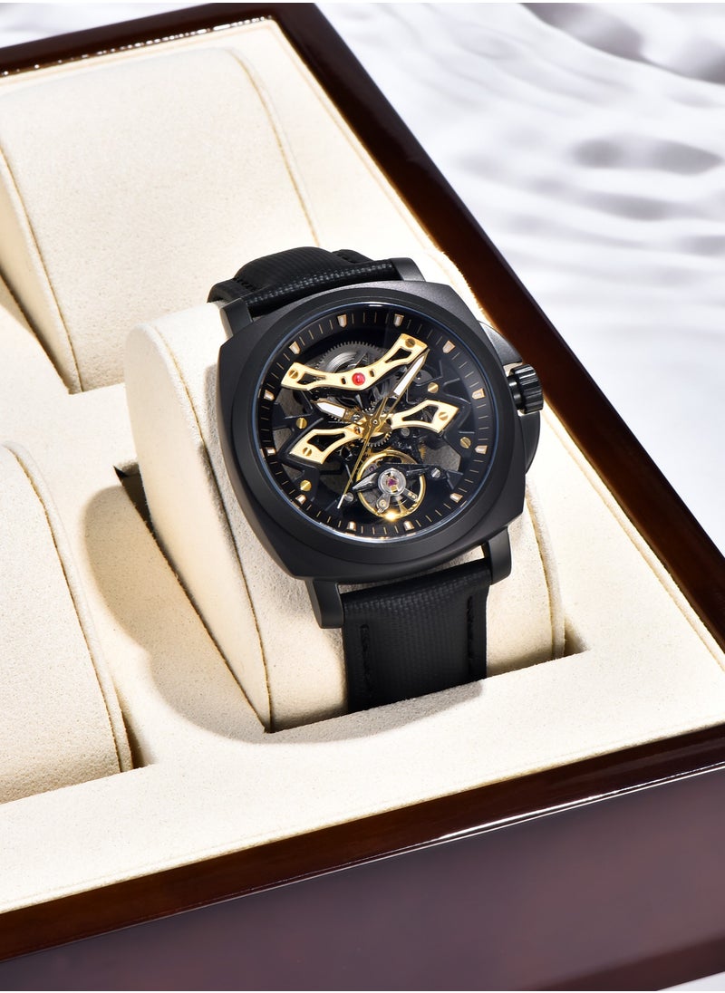 Automatic Mechanical Men's Watches, Hollow Dial Design, Luminous Hands, Waterproof, Nylon Strap, Fashionable And Versatile, PD-YS017