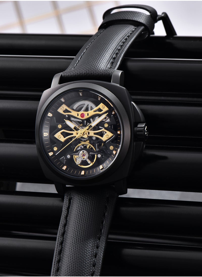 Automatic Mechanical Men's Watches, Hollow Dial Design, Luminous Hands, Waterproof, Nylon Strap, Fashionable And Versatile, PD-YS017