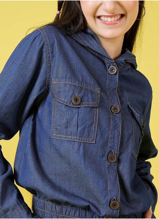 Solid Hooded Long Sleeve Top with Pants Set by Styli