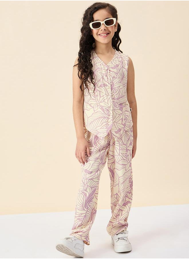 Stylo Bug Floral Print Sleeveless Top and Pants Set
