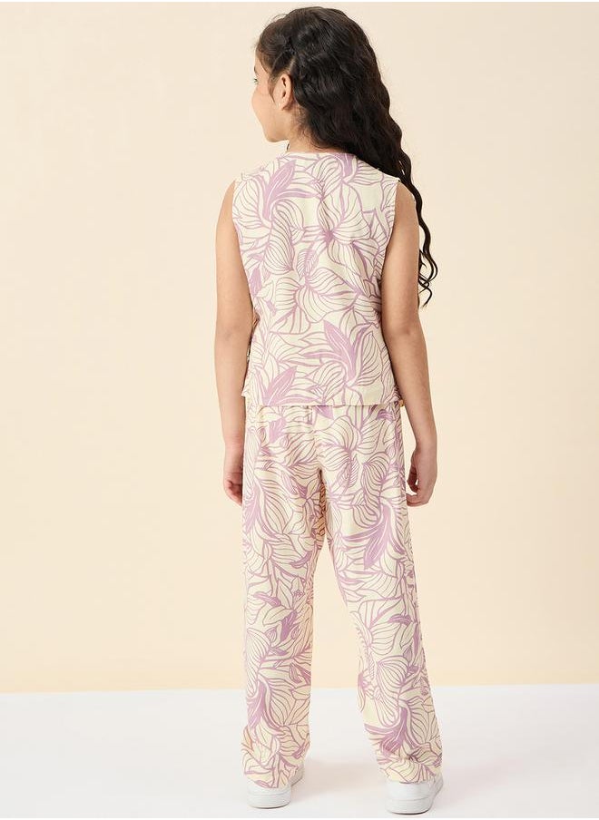 Stylo Bug Floral Print Sleeveless Top and Pants Set