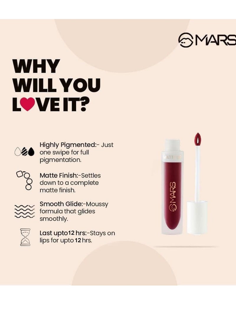MARS Matte Liquid Lip Color Long Lasting 4.5 ml 14 Party Fever