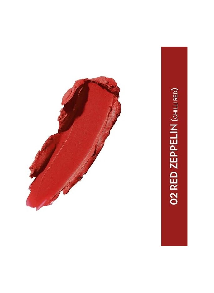 SUGAR Cosmetics Matte Attack Transferproof Lipstick - 02 Red Zeppelin (Chilli Red), Red, 2 g Moisturiser, Long Lasting, Matte Finish