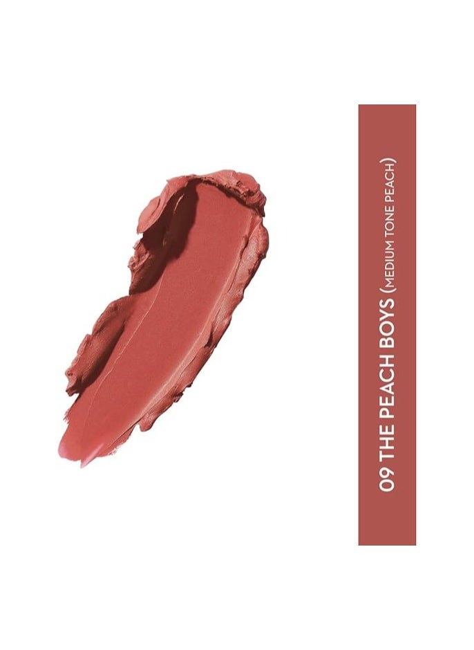 sUGAR Cosmetics Matte Attack Transferproof Lipstick09 The Peach Boys (Midtoned Peach With Hints Of Red And Brown) Moisturiser, Long Lasting, Matte Finish