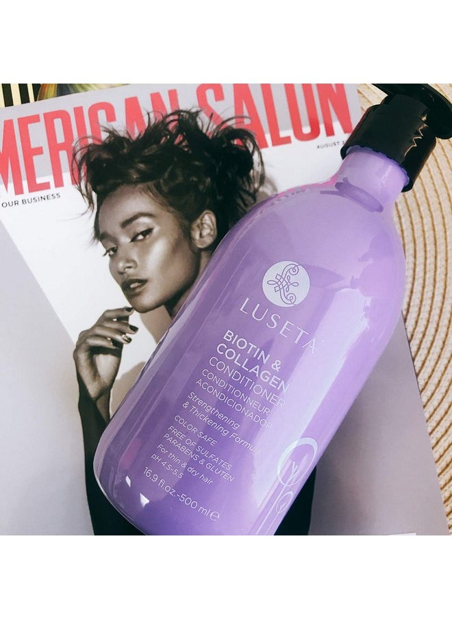 Luseta Biotin & Collagen Conditioner Thickening for Hair Loss & Fast Hair Growth - Infused with Argan Oil to Repair Damaged Dry Hair - Sulfate Free Paraben Free 16.9oz