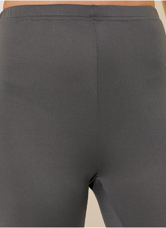 Solid Grey Plain Leggings