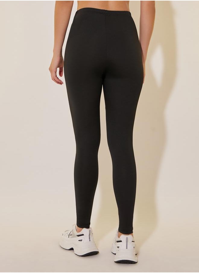 Solid Plain Black Leggings