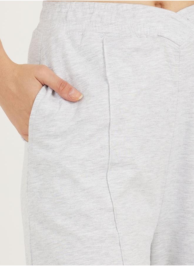 Cross Over Waistband Joggers with Pintuck Detail