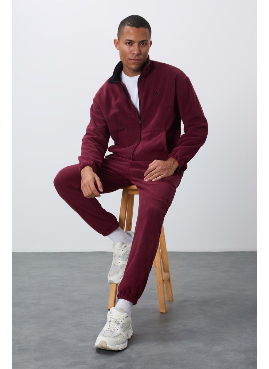 Erguvan Thick Soft Texture Comfort Fit Embroidered Men's Tracksuit - 85269