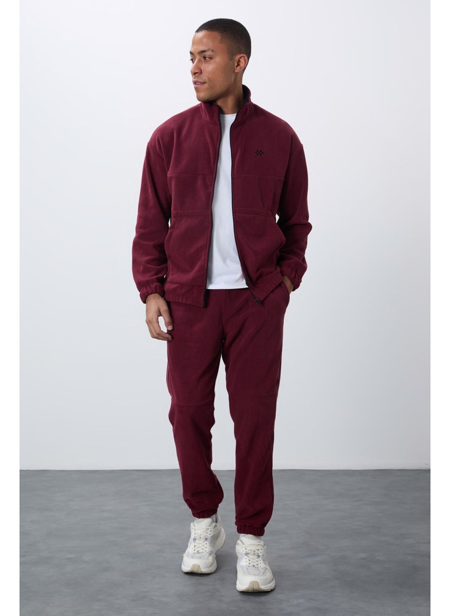 Erguvan Thick Soft Texture Comfort Fit Embroidered Men's Tracksuit - 85269