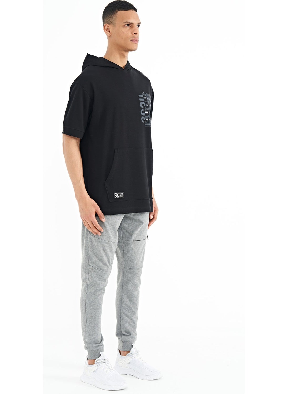 Melange Hidden Knee Pocket Detailed Standard Pattern Men's Jogger Tracksuit Bottom - 84958